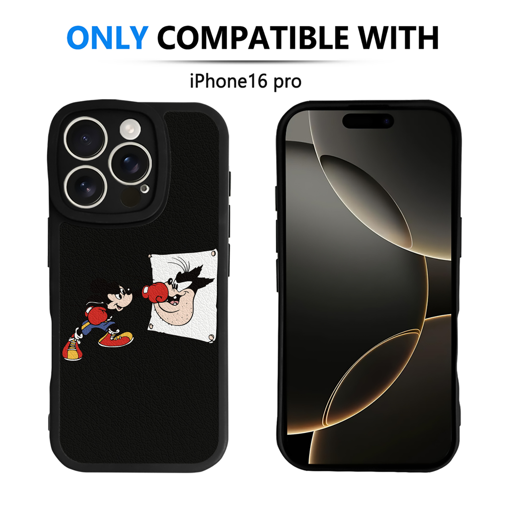 （画像用） ミッキーマウス Mickey Mouse 【iPhone 16シリーズ対応】シリコンスマホケース（レザー調） 材質：シリコン